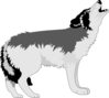 Howling Black And Gray Wolf Clip Art